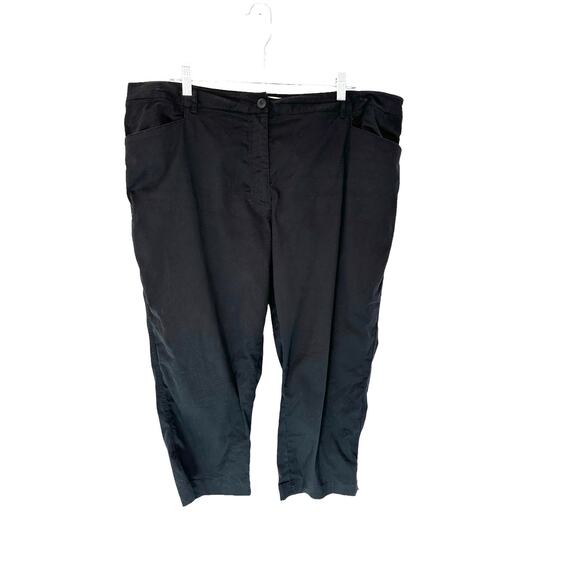 Talbots Woman Plus Heritage Black Basic Classic Casual Cropped Pants Size 18W - Picture 1 of 13